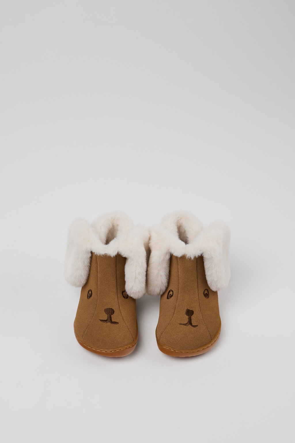 Twins Brown nubuck and textile ankle boots for kids - Image 4