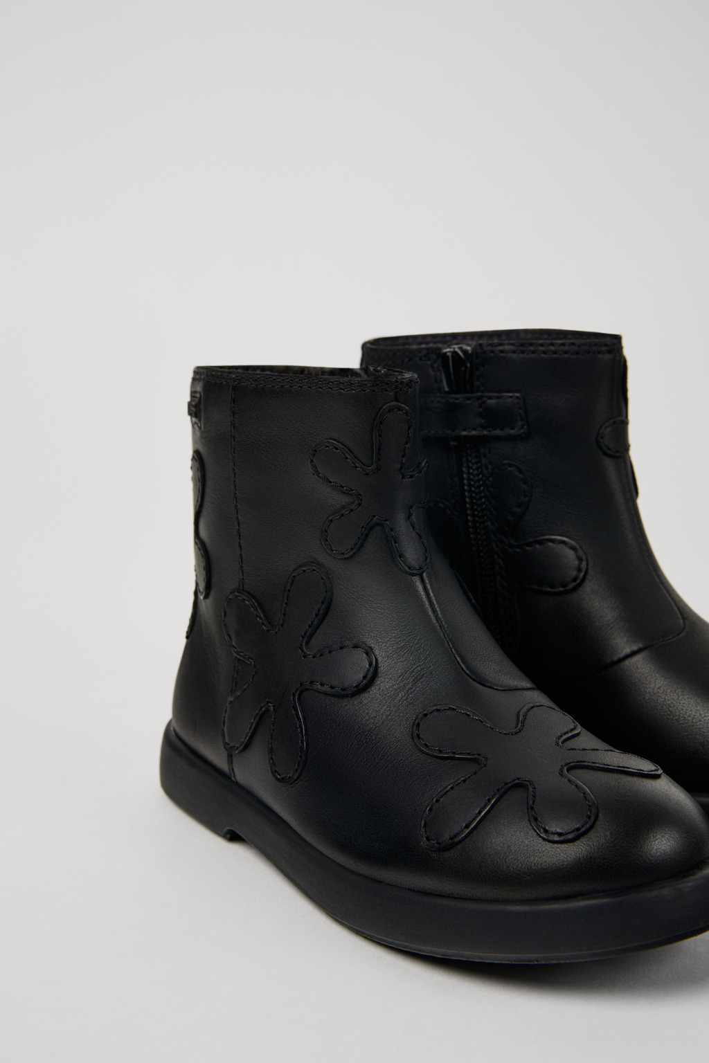 Twins Black leather boots for kids