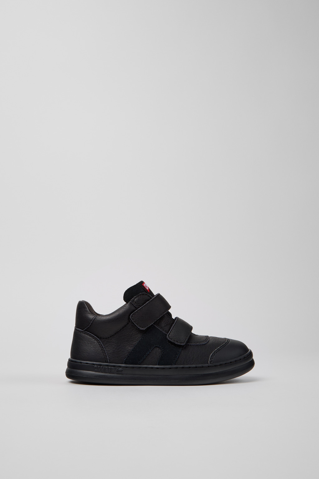 Runner Black Leather/Nubuck Sneaker Booties for Kids. - Image 2